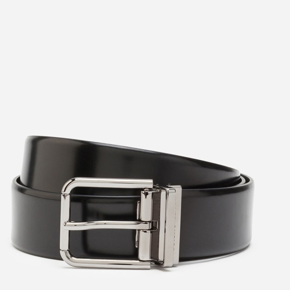 Dolce & Gabbana Black Belt with Silver Buckle